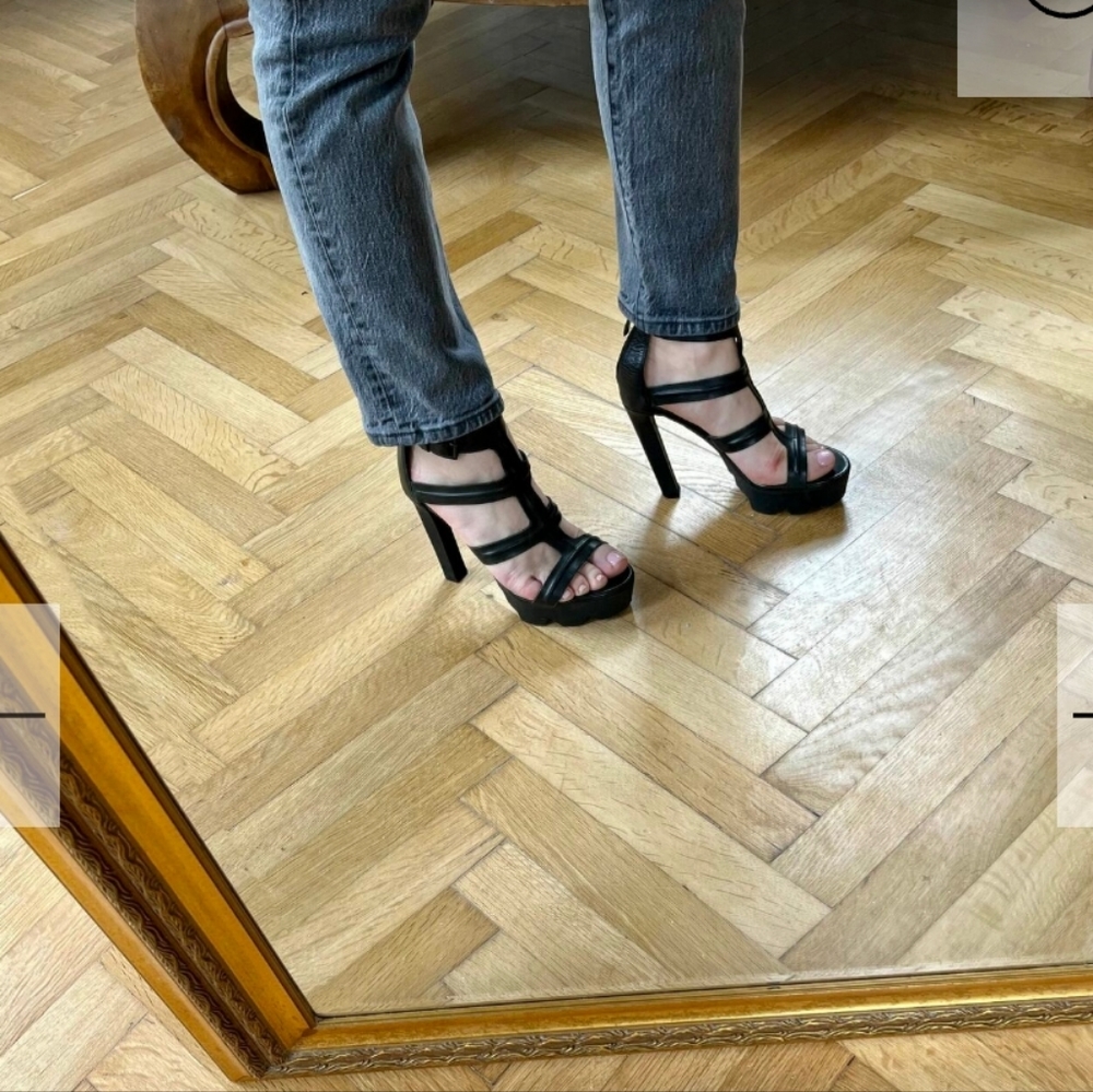 VIC MATIE Leather High Heeled Grip Fast Sole Platform Sandals Shoes - Sz EU 39 - Picture 14 of 16